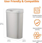 Rectangular Stainless Steel 60L Dustbin with Hands-Free Motion