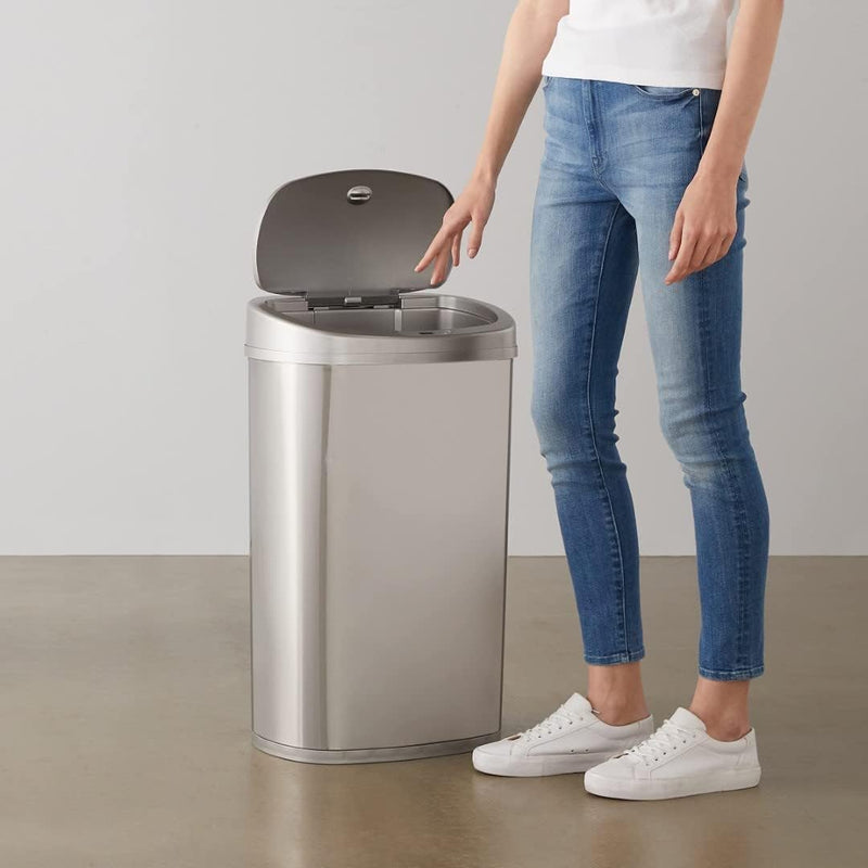 Rectangular Stainless Steel 60L Dustbin with Hands-Free Motion