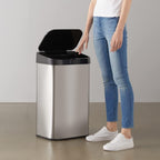 Rectangular Stainless Steel 60L Dustbin with Hands-Free Motion