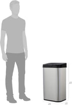 Rectangular Stainless Steel 60L Dustbin with Hands-Free Motion
