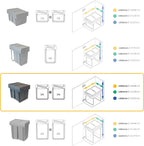 Recycle 35L Bin for Kitchen Lower