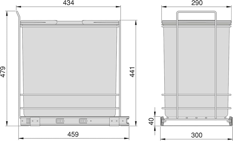 Recycle 35L Bin for Kitchen Lower