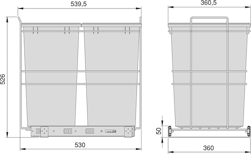 Recycle 35L Bin for Kitchen Lower