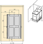Recycle 35L Bin for Kitchen Lower