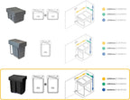 Recycle 35L Bin for Kitchen Lower