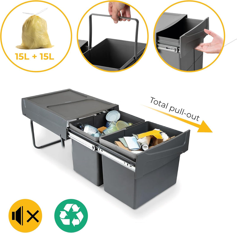 Recycle 35L Bin for Kitchen Lower