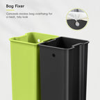 Recycling Kitchen Bin Soft-Close 20L+20L Stainless Steel