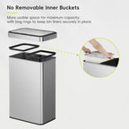 Recycling Kitchen Bin Soft-Close 20L+20L Stainless Steel