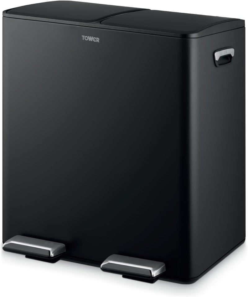 Recycling Pedal Bin Two 20L Compartments
