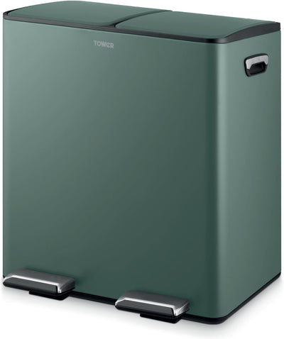Recycling Pedal Bin Two 20L Compartments