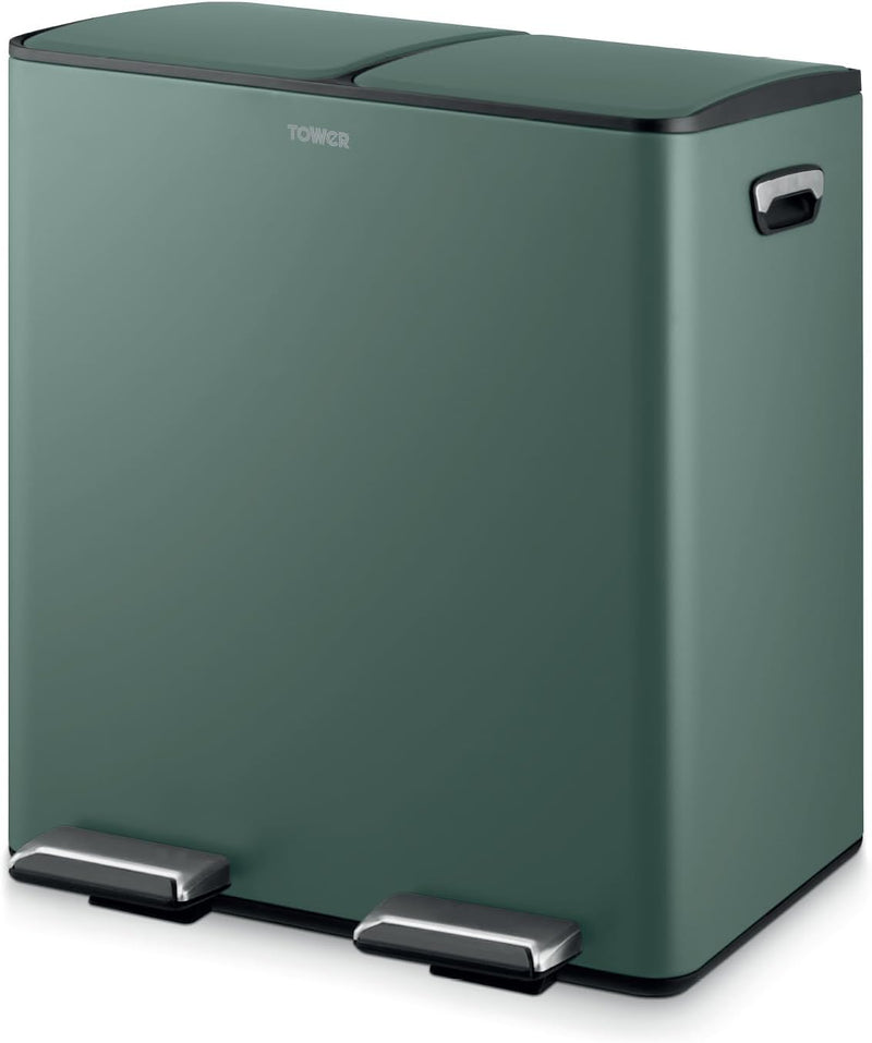 Recycling Pedal Bin Two 20L Compartments