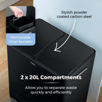 Recycling Pedal Bin Two 20L Compartments