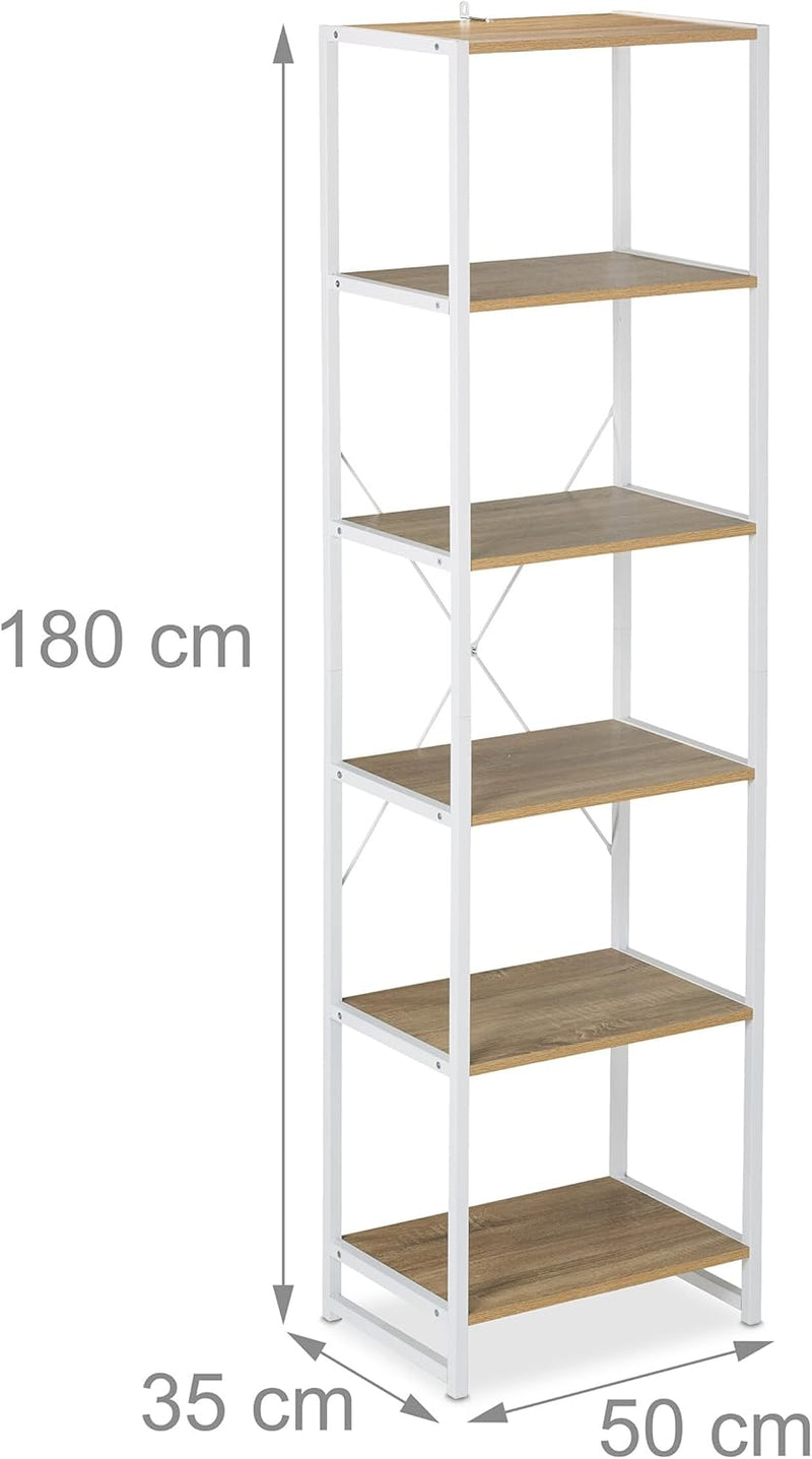 Bookcase with 6 Tiers Industrial Look