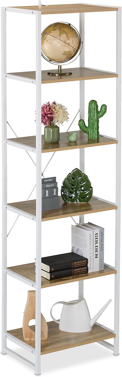 Bookcase with 6 Tiers Industrial Look
