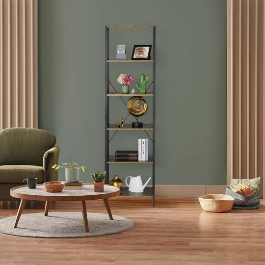 Bookcase with 6 Tiers Industrial Look