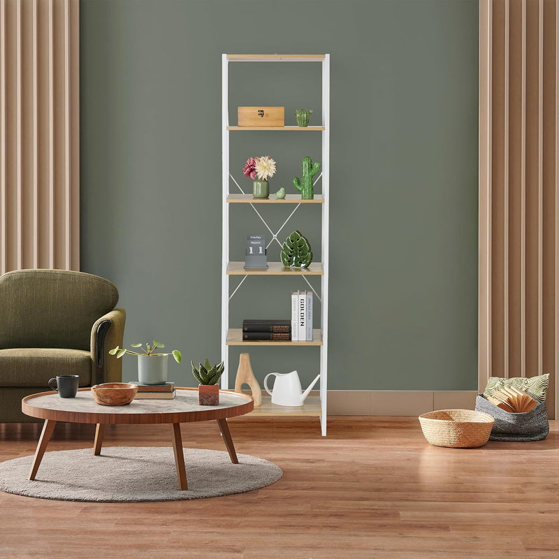 Bookcase with 6 Tiers Industrial Look
