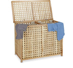 Double Laundry Hamper Basket 2 Part Bin 46.1