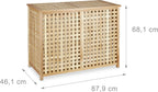 Double Laundry Hamper Basket 2 Part Bin 46.1