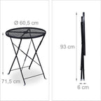 Relaxdays Fold-Up Garden Table Parasol Hole Weatherproof Steel