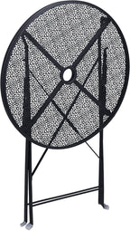 Relaxdays Fold-Up Garden Table Parasol Hole Weatherproof Steel