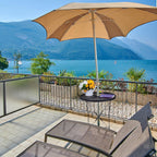Relaxdays Fold-Up Garden Table Parasol Hole Weatherproof Steel