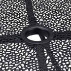 Relaxdays Fold-Up Garden Table Parasol Hole Weatherproof Steel