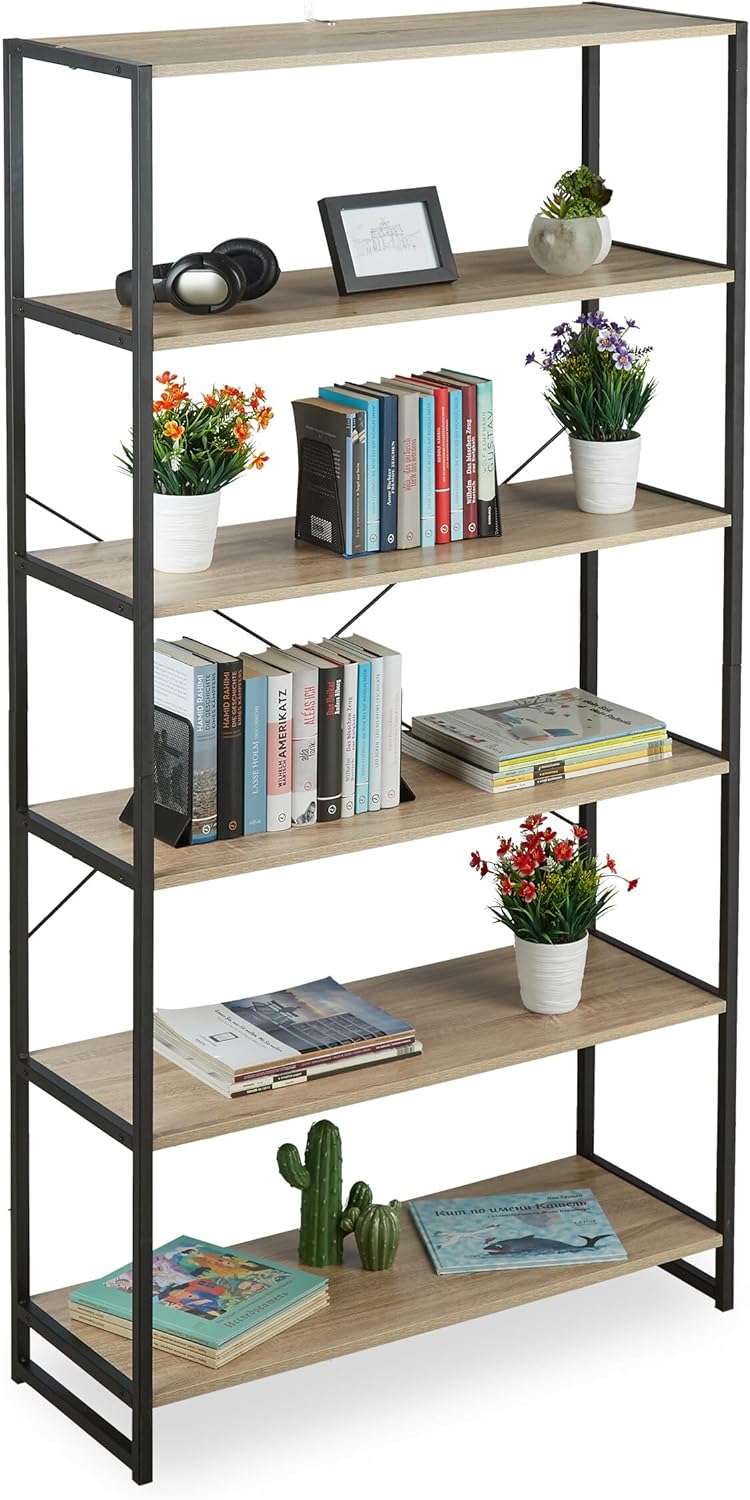 Industrial Shelving Unit Tall Book Case Open Style