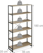 Industrial Shelving Unit Tall Book Case Open Style