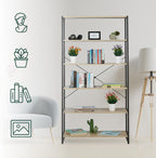 Industrial Shelving Unit Tall Book Case Open Style