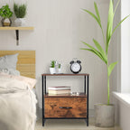 Relaxdays Night Stand Side Table Drawer