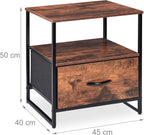 Relaxdays Night Stand Side Table Drawer