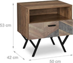 Relaxdays Night Stand Side Table Drawer Industrial H