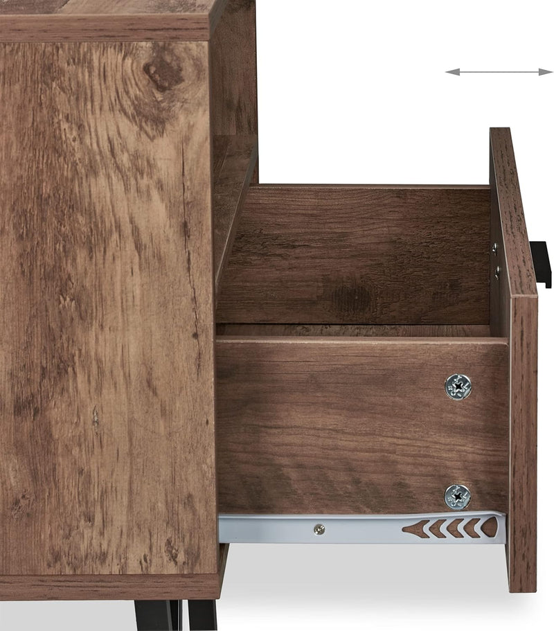Stand Side Table Drawer Industrial