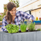 Relaxdays Raised Wooden Planter with Liner Flower Bed