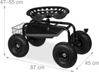 Relaxdays Wheeled Garden Seat Height-Adjustable 150KG Capacity