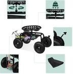 Relaxdays Wheeled Garden Seat Height-Adjustable 150KG Capacity