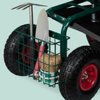 Relaxdays Wheeled Garden Seat Height-Adjustable 150KG Capacity