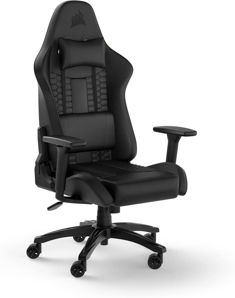 Relaxed Gaming Chair Leatherette Racing-Inspired Design Lumbar