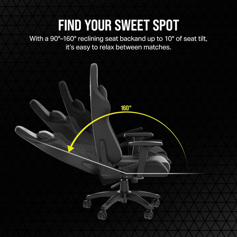 Relaxed Gaming Chair Leatherette Racing-Inspired Design Lumbar