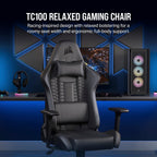 Relaxed Gaming Chair Leatherette Racing-Inspired Design Lumbar