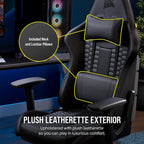 Relaxed Gaming Chair Leatherette Racing-Inspired Design Lumbar