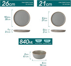 Reno Stoneware Dinner Set for 6 18 Pieces