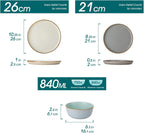 Reno Stoneware Dinner Set for 6 18 Pieces