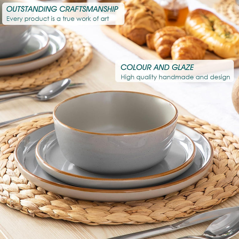 Reno Stoneware Dinner Set for 6 18 Pieces