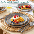 Reno Stoneware Dinner Set for 6 18 Pieces