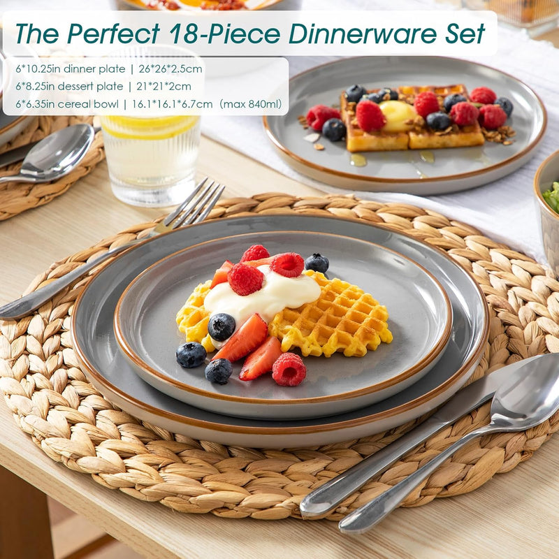 Reno Stoneware Dinner Set for 6 18 Pieces