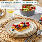 Reno Stoneware Dinner Set for 6 18 Pieces