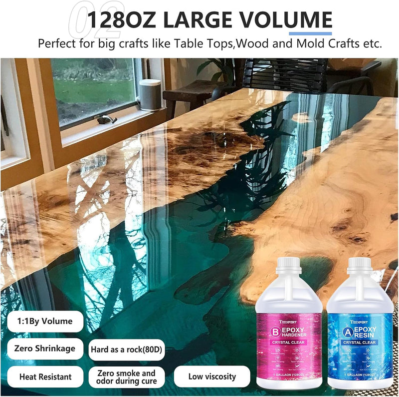 Resin Crystal Clear Kit 3.8L 1 Gallon High-Gloss