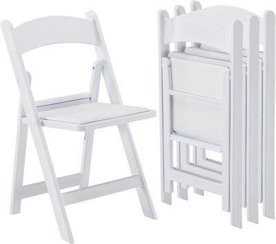 Resin Folding Chairs Foldable Chair with Vinyl Padded (4 Pack)