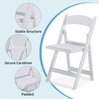 Resin Folding Chairs Foldable Chair with Vinyl Padded (4 Pack)
